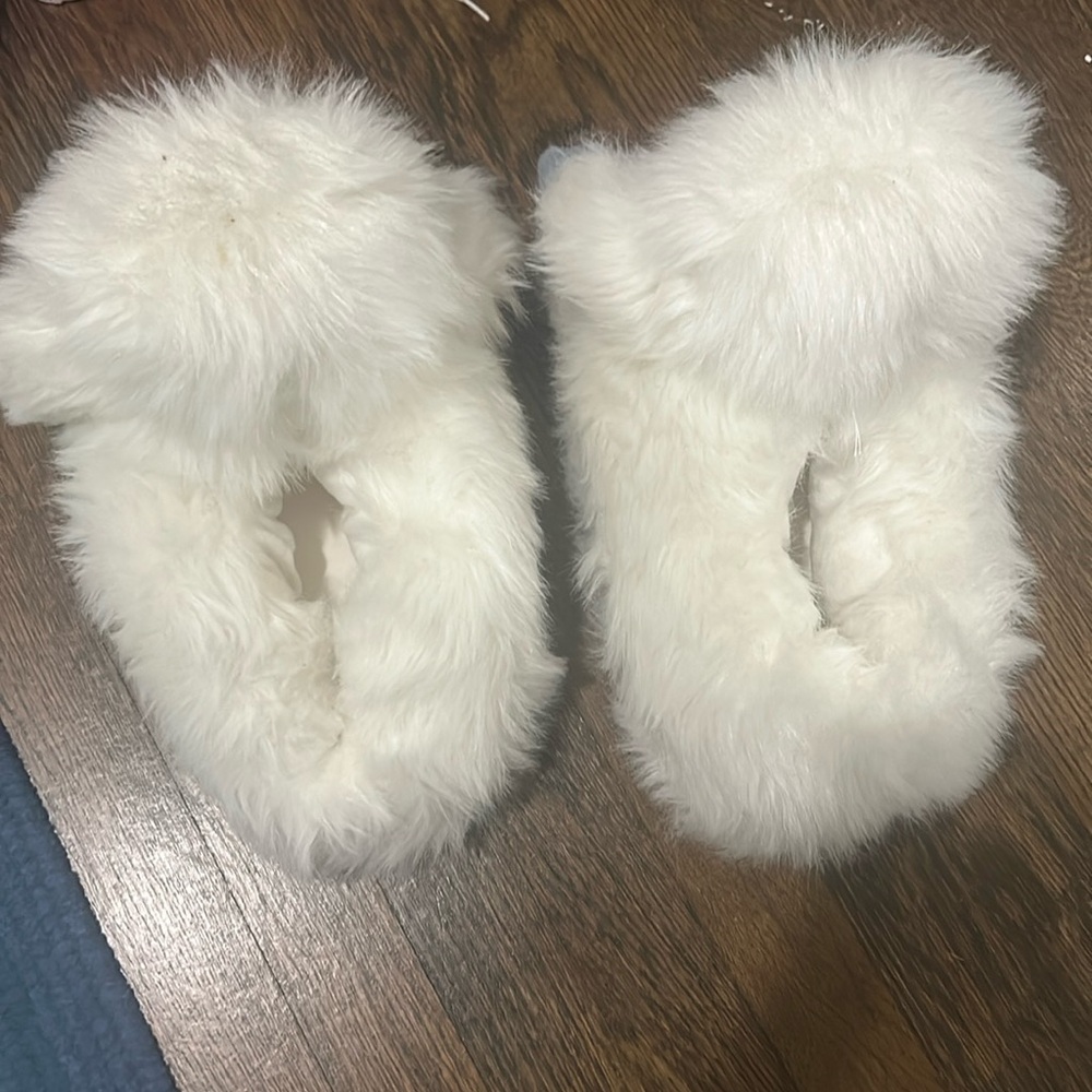 Fuzzy yeti slippers
